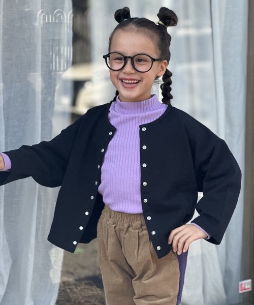 CALMIA（カルミア）の「裏起毛テレコ ハイネックプルオーバー（90～150cm）（Tシャツ/カットソー・キッズ・ライトブルー/ピンク/チャコール/ラベンダー/ライトグリーン・120/130/140/150/90/100/110/95）」の6枚目の写真