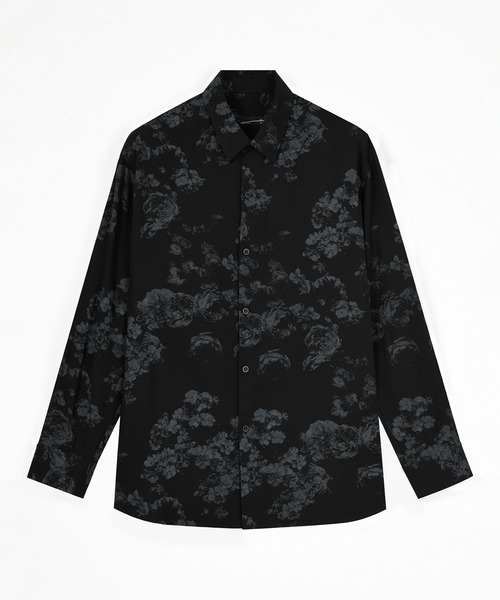 LAD MUSICIAN(ラッドミュージシャン)の「NEW ROSE MIX BIG SHIRT(Tシャツ/カットソー・メンズ・ブラック・42/46/44)」の1枚目の写真