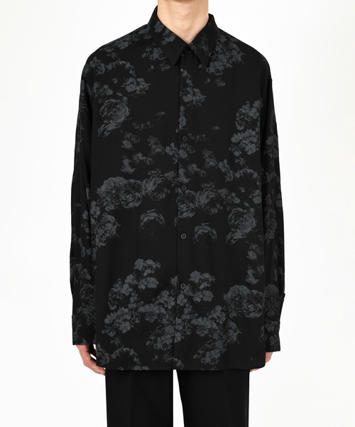 LAD MUSICIAN(ラッドミュージシャン)の「NEW ROSE MIX BIG SHIRT(Tシャツ/カットソー・メンズ・ブラック・42/46/44)」の2枚目の写真