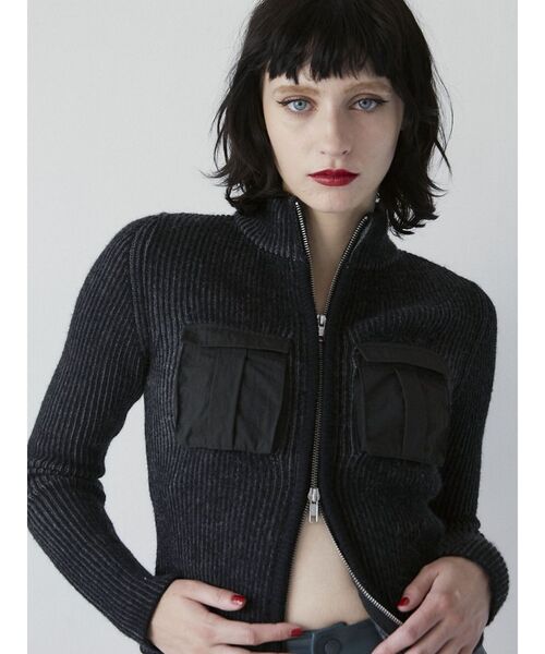 jouetie（ジュエティ）の「ダブルZIPコンパクトニット（ニット/セーター・レディース・ブルー/カーキ/ブラック・MEDIUM）」の4枚目の写真