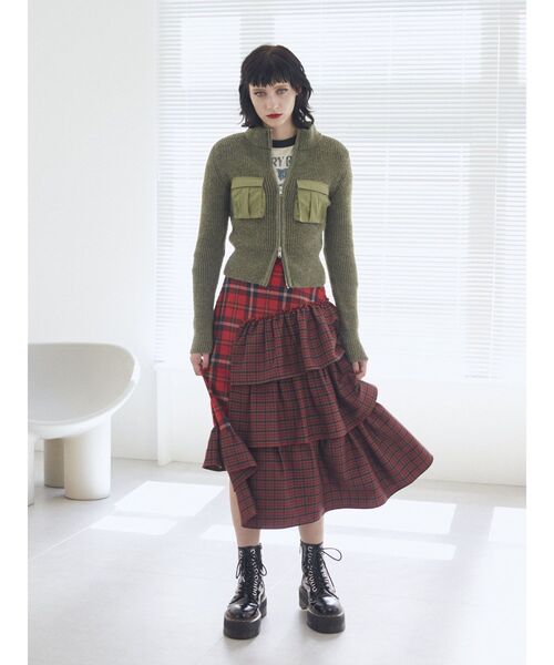 jouetie（ジュエティ）の「ダブルZIPコンパクトニット（ニット/セーター・レディース・ブルー/カーキ/ブラック・MEDIUM）」の11枚目の写真