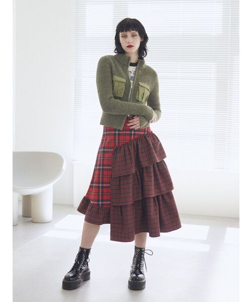 jouetie（ジュエティ）の「ダブルZIPコンパクトニット（ニット/セーター・レディース・ブルー/カーキ/ブラック・MEDIUM）」の12枚目の写真