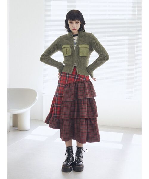 jouetie（ジュエティ）の「ダブルZIPコンパクトニット（ニット/セーター・レディース・ブルー/カーキ/ブラック・MEDIUM）」の13枚目の写真