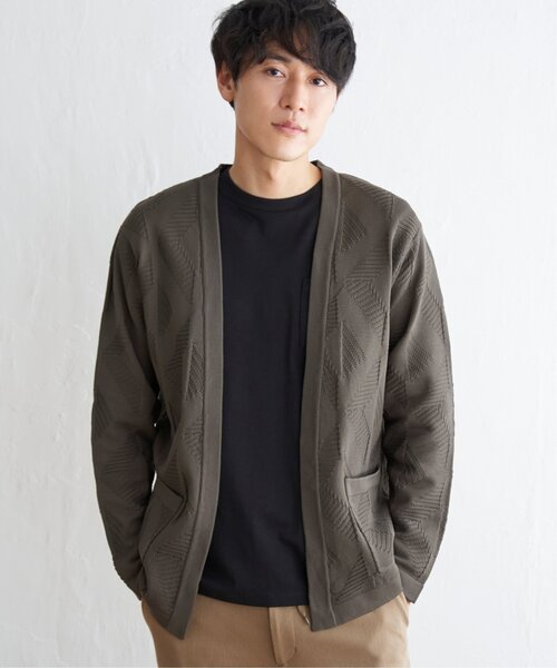 ikka（イッカ）の「GOKU楽ニットジオメカーディガン（カーディガン/ボレロ・メンズ・オリーブ/チャコールグレー・L/XL/M/S）」の13枚目の写真