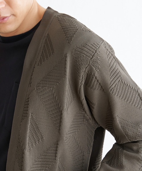 ikka（イッカ）の「GOKU楽ニットジオメカーディガン（カーディガン/ボレロ・メンズ・オリーブ/チャコールグレー・L/XL/M/S）」の11枚目の写真