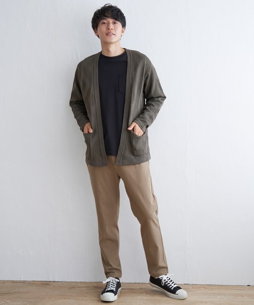 ikka（イッカ）の「GOKU楽ニットジオメカーディガン（カーディガン/ボレロ・メンズ・オリーブ/チャコールグレー・L/XL/M/S）」の5枚目の写真