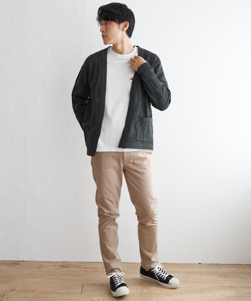 ikka（イッカ）の「GOKU楽ニットジオメカーディガン（カーディガン/ボレロ・メンズ・オリーブ/チャコールグレー・L/XL/M/S）」の4枚目の写真