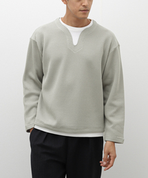 417 EDIFICE | キーネック レイヤードカットソー(Tシャツ/カットソー)