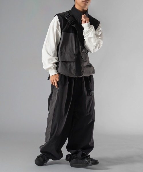 kutir（クティール）の「【低身長向けアイテム】2way配色ナイロンラインパンツ（その他パンツ・メンズ・ピンク系その他/ブラック/ネイビー・MEDIUM/SMALL）」の9枚目の写真