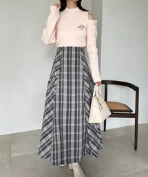 one after another NICE CLAUP | バックリボンオリジナルチェックロングスカート(スカート)