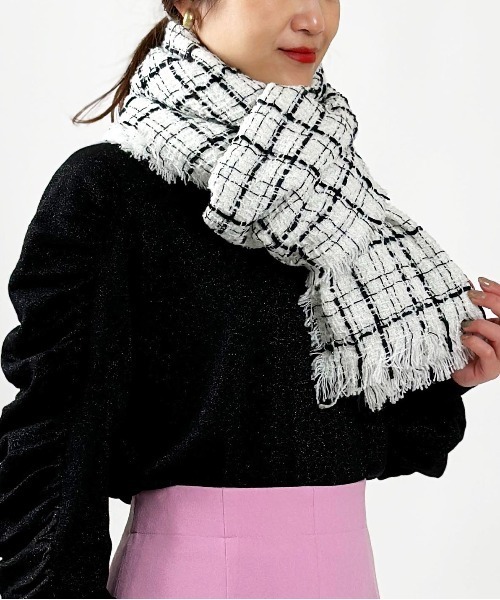 PICCIN（ピッチン）の「ツイードフリンジストール（ストール/ショール