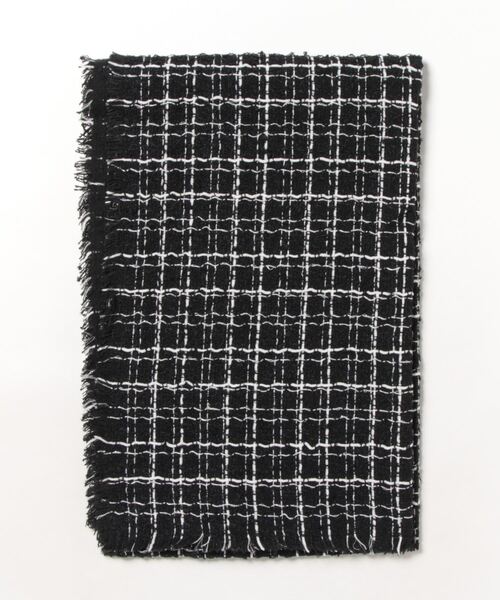 PICCIN(ピッチン)の「ツイードフリンジストール(ストール/ショール・レディース・ブラック/ホワイト・FREE)」の7枚目の写真