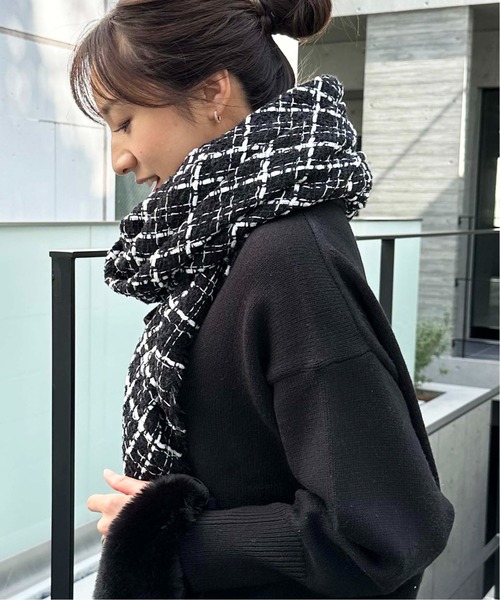 PICCIN（ピッチン）の「ツイードフリンジストール（ストール/ショール