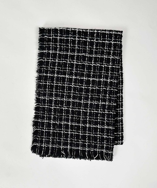 PICCIN(ピッチン)の「ツイードフリンジストール(ストール/ショール・レディース・ブラック/ホワイト・FREE)」の11枚目の写真