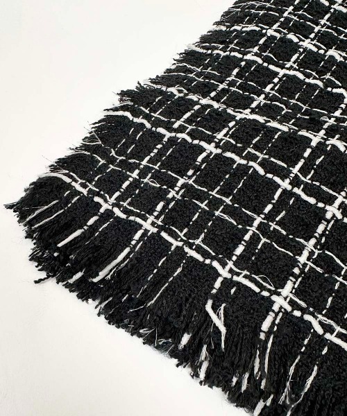 PICCIN(ピッチン)の「ツイードフリンジストール(ストール/ショール・レディース・ブラック/ホワイト・FREE)」の10枚目の写真