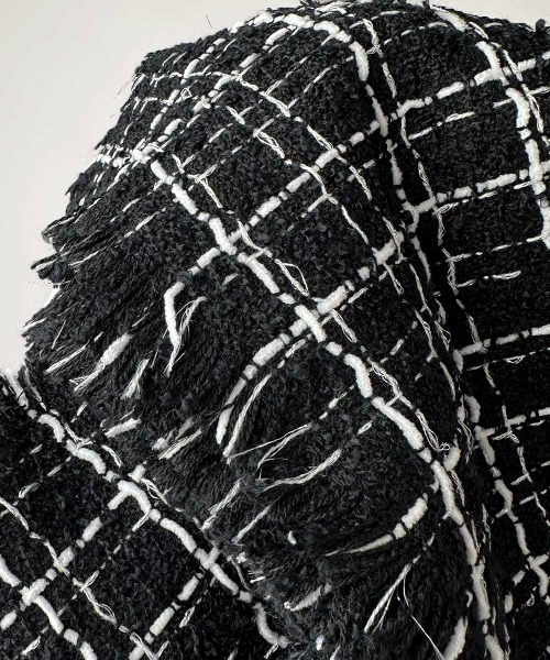 PICCIN(ピッチン)の「ツイードフリンジストール(ストール/ショール・レディース・ブラック/ホワイト・FREE)」の9枚目の写真