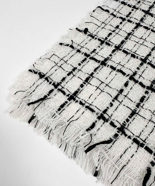 PICCIN(ピッチン)の「ツイードフリンジストール(ストール/ショール・レディース・ブラック/ホワイト・FREE)」の13枚目の写真