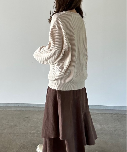 t a r o s u(タロス)の「crew neck oversize knit/クルーネックオーバーサイズニット(ニット/セーター・レディース・ネイビー/ベージュ・FREE)」の16枚目の写真