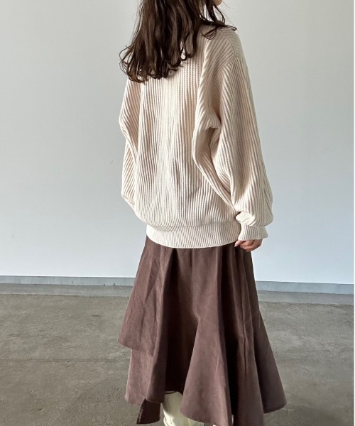 t a r o s u(タロス)の「crew neck oversize knit/クルーネックオーバーサイズニット(ニット/セーター・レディース・ネイビー/ベージュ・FREE)」の18枚目の写真