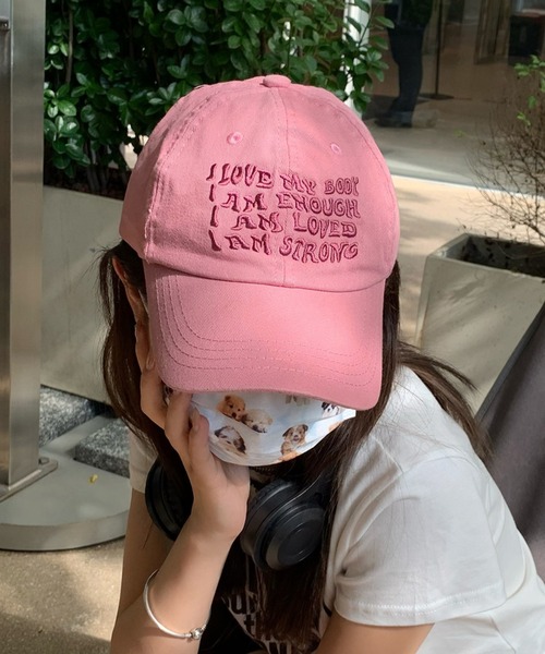 Vipoa（ヴィポア）の「レタリングキャップ（キャップ・レディース・レッド/グレー/アイボリー/グリーン/ブラック/ピンク/オレンジ/ネイビー・FREE）」の15枚目の写真