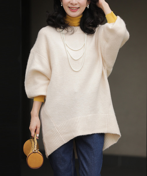 cawaii(カワイイ)の「触ればやみつき ふわもち長袖ニット(ニット/セーター・レディース・グリーン/アイボリー/チャコールグレー・FREE)」の2枚目の写真