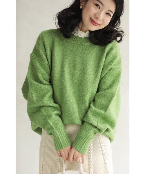 cawaii(カワイイ)の「触ればやみつき ふわもち長袖ニット(ニット/セーター・レディース・グリーン/アイボリー/チャコールグレー・FREE)」の13枚目の写真