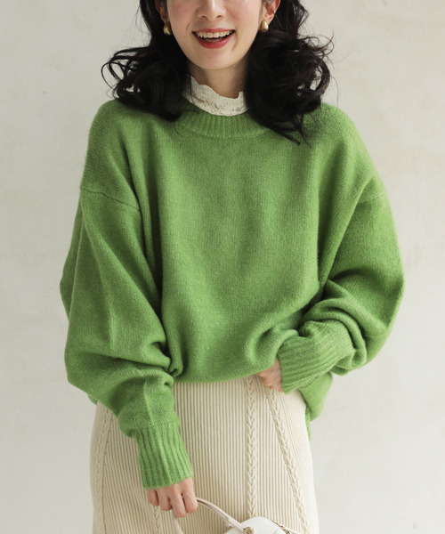 cawaii(カワイイ)の「触ればやみつき ふわもち長袖ニット(ニット/セーター・レディース・グリーン/アイボリー/チャコールグレー・FREE)」の16枚目の写真