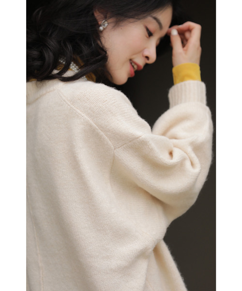 cawaii(カワイイ)の「触ればやみつき ふわもち長袖ニット(ニット/セーター・レディース・グリーン/アイボリー/チャコールグレー・FREE)」の7枚目の写真