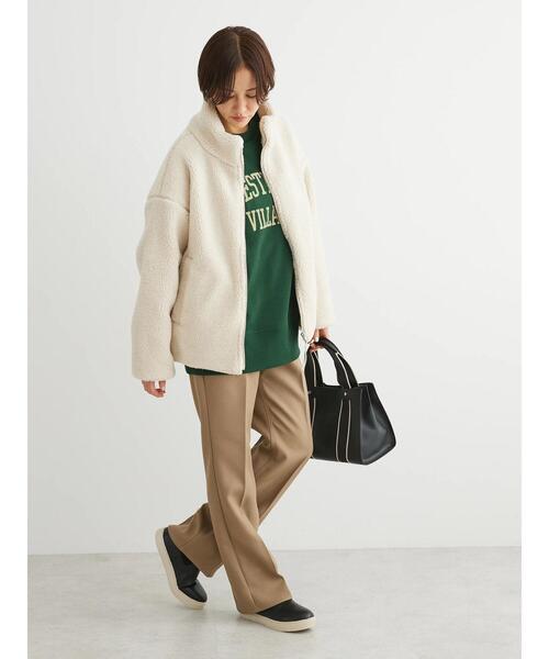 Green　Parks（グリーンパークス）の「スタンドカラーボアブルゾン（ブルゾン・レディース・グレー/モカ/アイボリー/ブラック・FREE）」の5枚目の写真