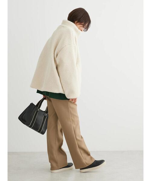 Green　Parks（グリーンパークス）の「スタンドカラーボアブルゾン（ブルゾン・レディース・グレー/モカ/アイボリー/ブラック・FREE）」の6枚目の写真