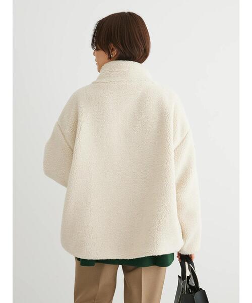 Green　Parks（グリーンパークス）の「スタンドカラーボアブルゾン（ブルゾン・レディース・グレー/モカ/アイボリー/ブラック・FREE）」の11枚目の写真