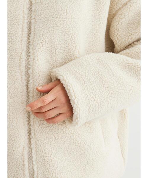 Green　Parks（グリーンパークス）の「スタンドカラーボアブルゾン（ブルゾン・レディース・グレー/モカ/アイボリー/ブラック・FREE）」の14枚目の写真