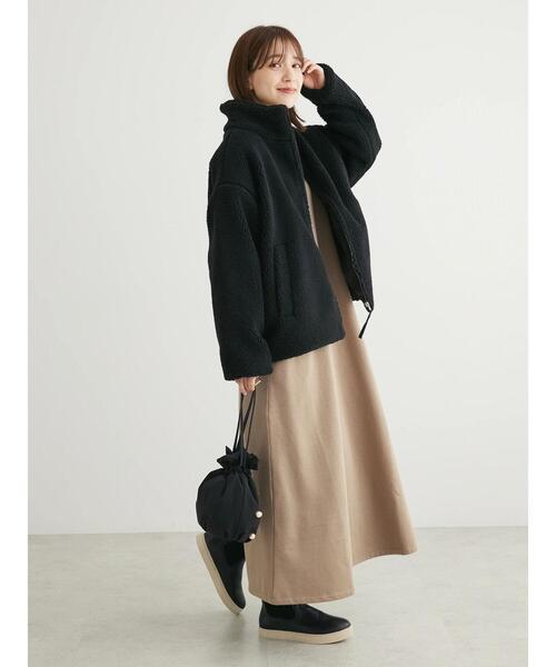 Green　Parks（グリーンパークス）の「スタンドカラーボアブルゾン（ブルゾン・レディース・グレー/モカ/アイボリー/ブラック・FREE）」の21枚目の写真