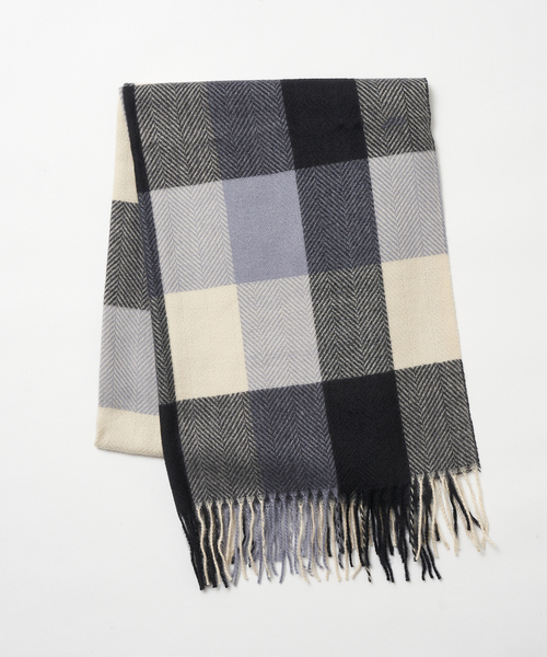 abahouse mavie（アバハウスマヴィ）の「ブロックチェックストール（ストール/ショール・レディース・ブルー/オレンジ/ブラック・フリー）」の9枚目の写真