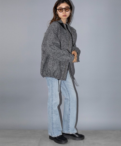 SETUP7(セットアップセブン)の「【SETUP7】Volume tweed jacket ボリュームツイードスタンドカラージャケット ブルゾン(ブルゾン・レディース・ブラック系その他2/ブラック系1・M/S)」の17枚目の写真