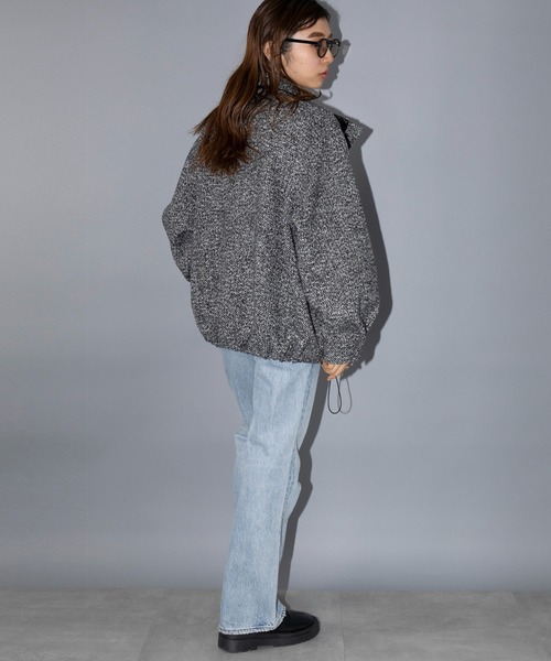 SETUP7(セットアップセブン)の「【SETUP7】Volume tweed jacket ボリュームツイードスタンドカラージャケット ブルゾン(ブルゾン・レディース・ブラック系その他2/ブラック系1・M/S)」の19枚目の写真