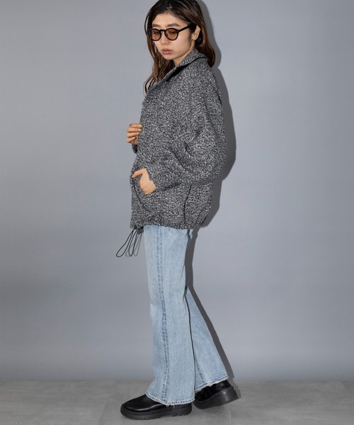 SETUP7(セットアップセブン)の「【SETUP7】Volume tweed jacket ボリュームツイードスタンドカラージャケット ブルゾン(ブルゾン・レディース・ブラック系その他2/ブラック系1・M/S)」の16枚目の写真