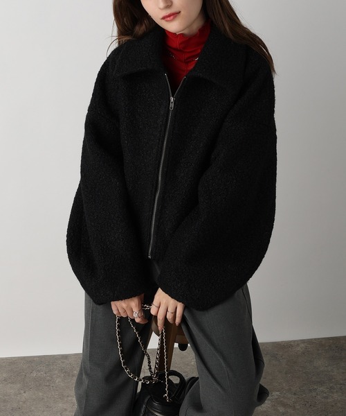 acro（アクロ）の「圧縮ブークレジップショートブルゾン/AC3832（ブルゾン・レディース・ブラック/アイボリー・ﾌﾘ-）」の13枚目の写真