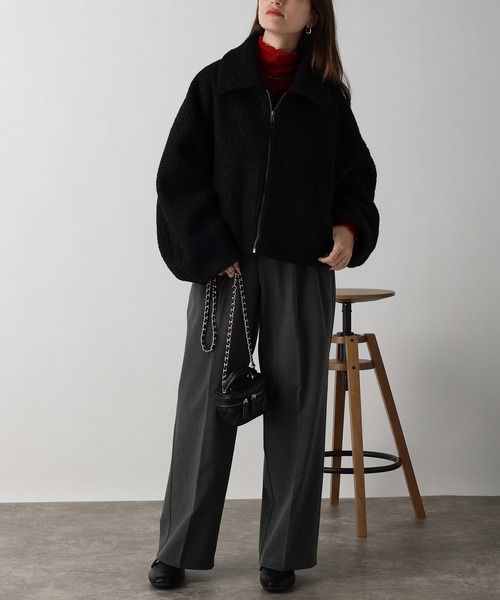 acro（アクロ）の「圧縮ブークレジップショートブルゾン/AC3832（ブルゾン・レディース・ブラック/アイボリー・ﾌﾘ-）」の15枚目の写真