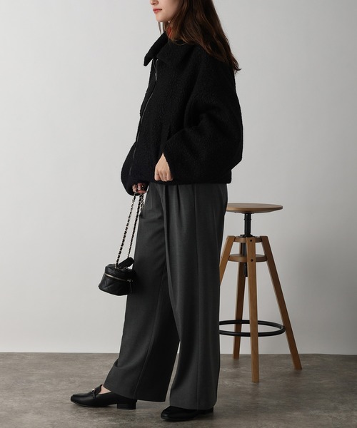 acro（アクロ）の「圧縮ブークレジップショートブルゾン/AC3832（ブルゾン・レディース・ブラック/アイボリー・ﾌﾘ-）」の16枚目の写真