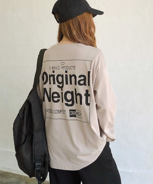 SHEENA(シーナ)の「バックBIGロゴプリントルーズロンT(Tシャツ/カットソー・レディース・チャコールグレー/グレー系その他/ホワイト/ブラック・M)」の4枚目の写真