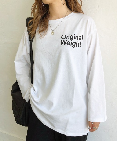 SHEENA(シーナ)の「バックBIGロゴプリントルーズロンT(Tシャツ/カットソー・レディース・チャコールグレー/グレー系その他/ホワイト/ブラック・M)」の8枚目の写真