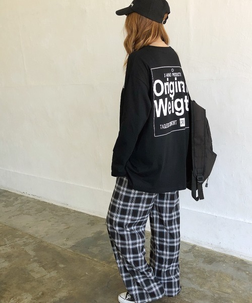 SHEENA(シーナ)の「バックBIGロゴプリントルーズロンT(Tシャツ/カットソー・レディース・チャコールグレー/グレー系その他/ホワイト/ブラック・M)」の6枚目の写真