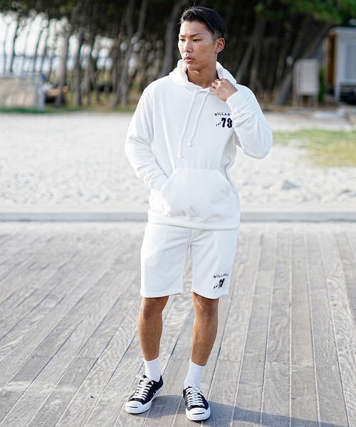 BILLABONG（ビラボン）の「BILLABONG/ビラボン パイル地　プルオーバーフーディ パーカー バックロゴ/セットアップ対応 BE011-012（パーカー・メンズ・オフホワイト/グレー・L/M）」の7枚目の写真