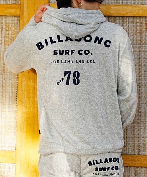 BILLABONG（ビラボン）の「BILLABONG/ビラボン パイル地　プルオーバーフーディ パーカー バックロゴ/セットアップ対応 BE011-012（パーカー・メンズ・オフホワイト/グレー・L/M）」の12枚目の写真