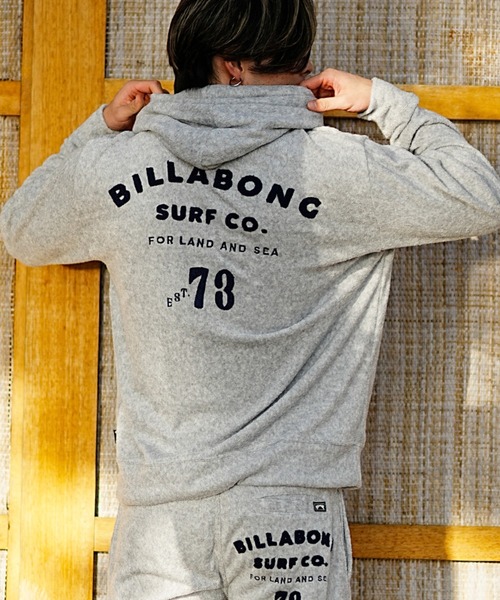BILLABONG（ビラボン）の「BILLABONG/ビラボン パイル地　プルオーバーフーディ パーカー バックロゴ/セットアップ対応 BE011-012（パーカー・メンズ・オフホワイト/グレー・L/M）」の13枚目の写真