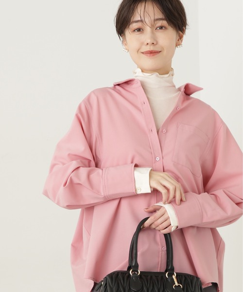 N.（N. Natural Beauty Basic）（エヌエヌナチュラルビューティーベーシック）の「◆オーバールーズシャツ（シャツ/ブラウス・レディース・ピンク/グレー/ストライプ・MEDIUM）」の14枚目の写真