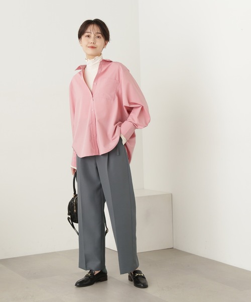 N.（N. Natural Beauty Basic）（エヌエヌナチュラルビューティーベーシック）の「◆オーバールーズシャツ（シャツ/ブラウス・レディース・ピンク/グレー/ストライプ・MEDIUM）」の17枚目の写真