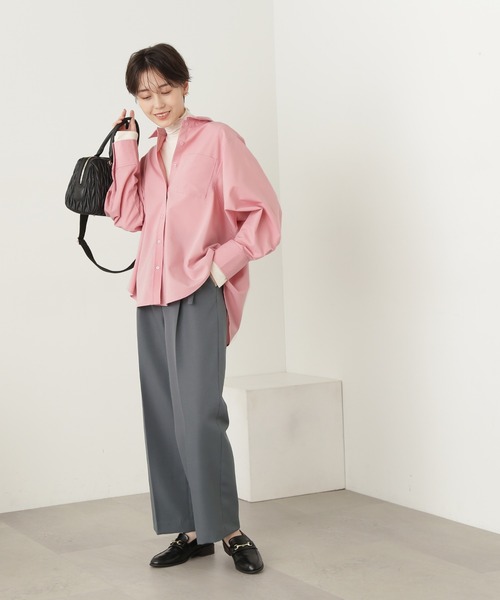 N.（N. Natural Beauty Basic）（エヌエヌナチュラルビューティーベーシック）の「◆オーバールーズシャツ（シャツ/ブラウス・レディース・ピンク/グレー/ストライプ・MEDIUM）」の18枚目の写真