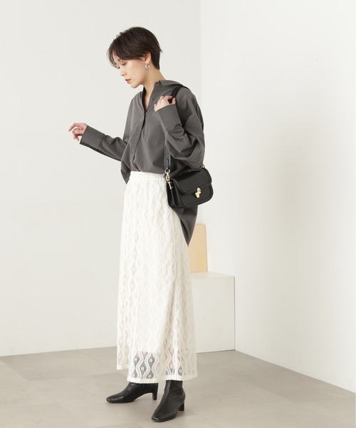 N.（N. Natural Beauty Basic）（エヌエヌナチュラルビューティーベーシック）の「◆オーバールーズシャツ（シャツ/ブラウス・レディース・ピンク/グレー/ストライプ・MEDIUM）」の9枚目の写真